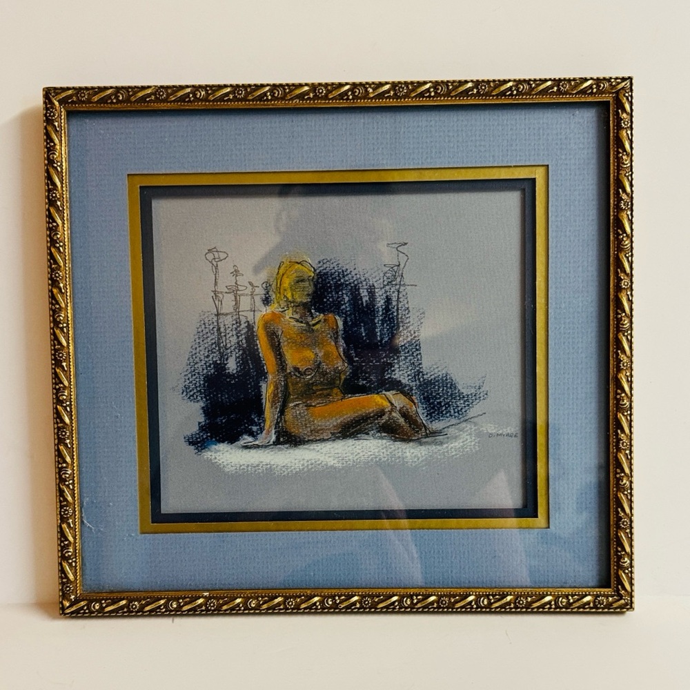 Vtg.Original Signed Pastel Nude drawing by Digby Myhre ( 1928-1998 )